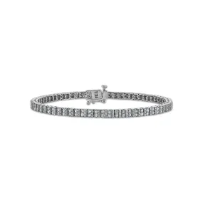 1 CTW Diamond 7-inch Tennis Bracelet in Rhodium Plated Sterling Silver