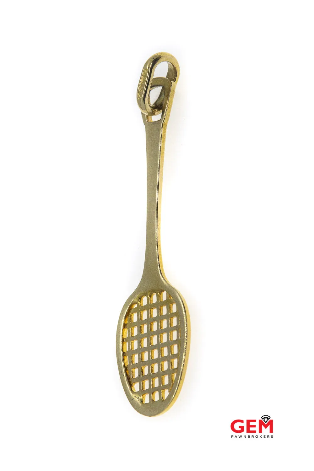 14 KT Yellow Gold Tennis Racquet Ball Charm Pendant