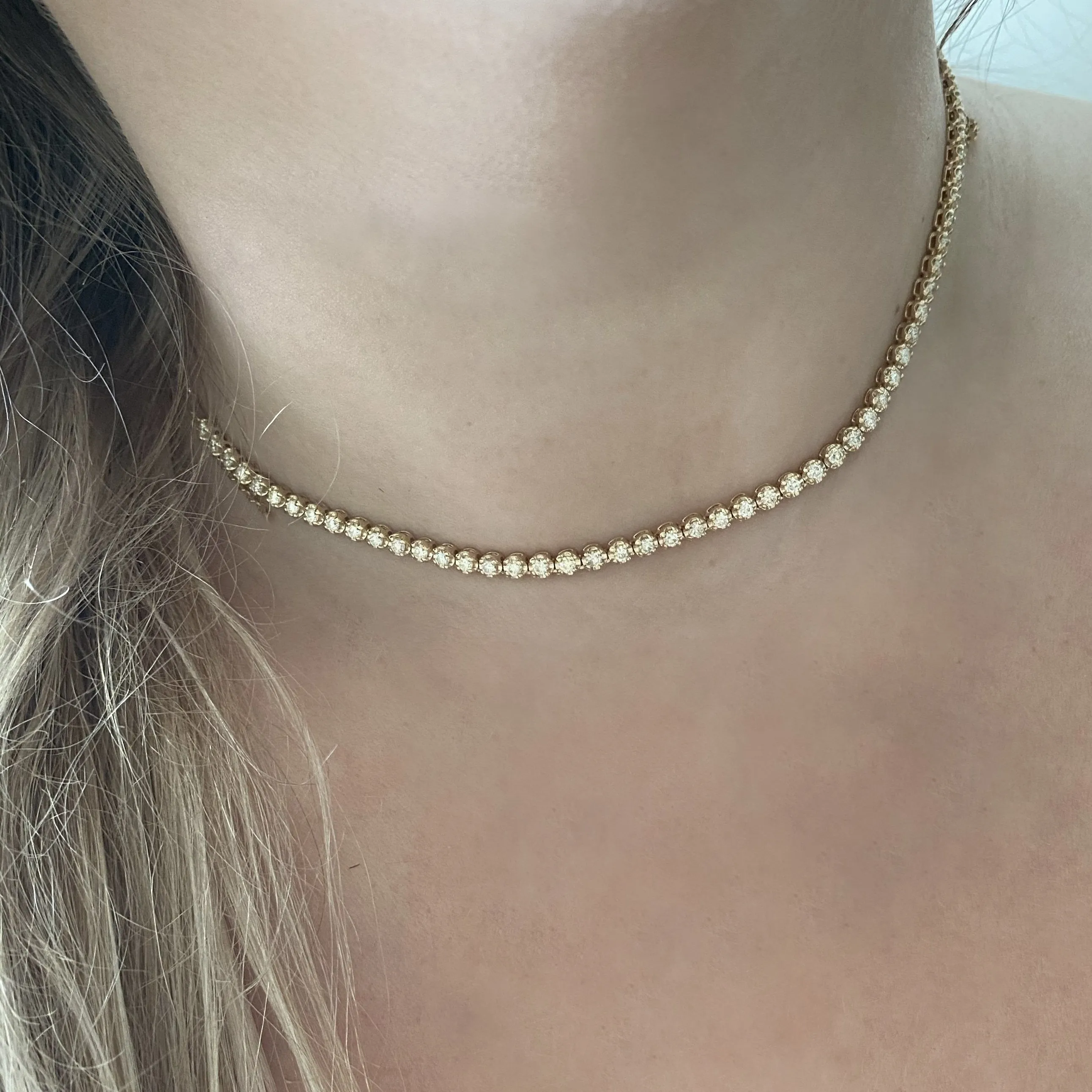 14K GOLD 2 CT DIAMOND ADDISON TENNIS CHOKER