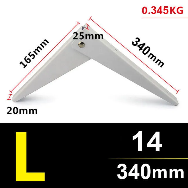 2 Pack 8-20Inch White Triangle Folding Angle Bracket Adjustable Wall Mounted Durable Bearing Shelf Bracket DIY Home Table Bench