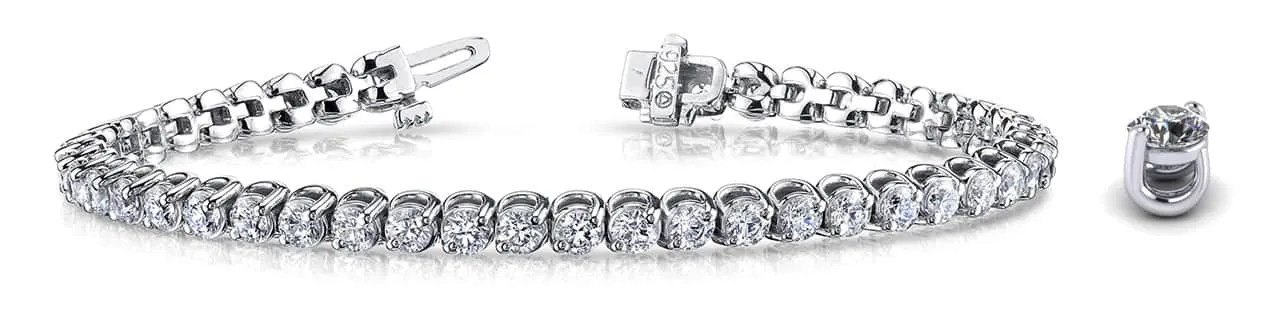 2 Prong Brilliant Round Lab-Grown Diamond Tennis Bracelet with 2.96 ct.(finished) 2.4mm