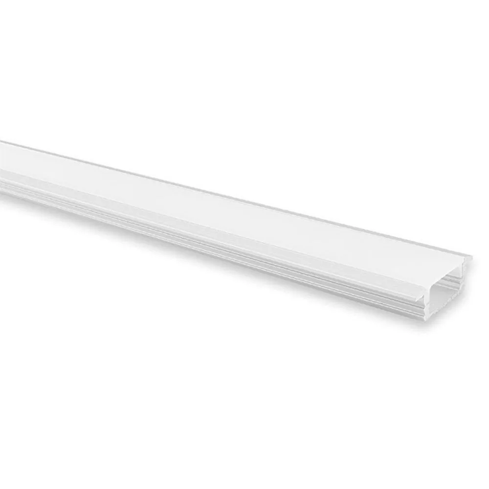 23mm X 8mm 2 Metre Silver Shallow Square Winged Aluminium Led Profile Havit Lighting - Hv9699-2308-2M