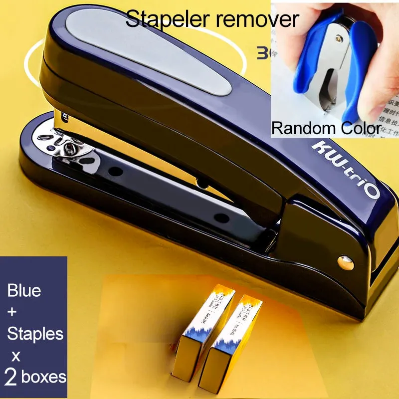 360 rotatable Heavy Duty Stapler Use 24/6 Staples Effortless Long Stapler School Paper Staplers Office Bookbinding Supplies