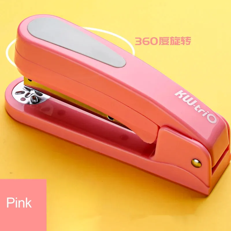 360 rotatable Heavy Duty Stapler Use 24/6 Staples Effortless Long Stapler School Paper Staplers Office Bookbinding Supplies