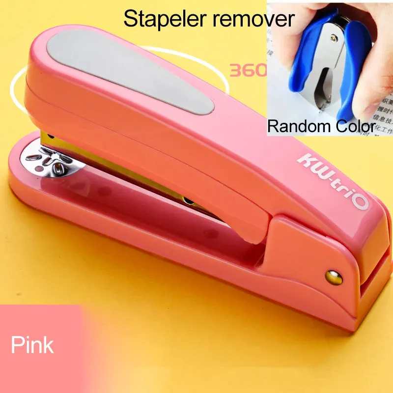 360 rotatable Heavy Duty Stapler Use 24/6 Staples Effortless Long Stapler School Paper Staplers Office Bookbinding Supplies