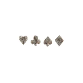 4 Suit Tiny Stud Earrings