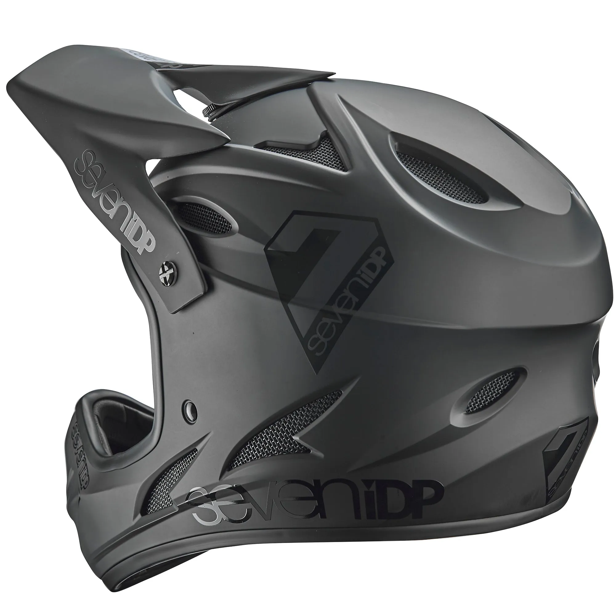 7 iDP M1 Full Face Helmet - Matt Black-Gloss Black