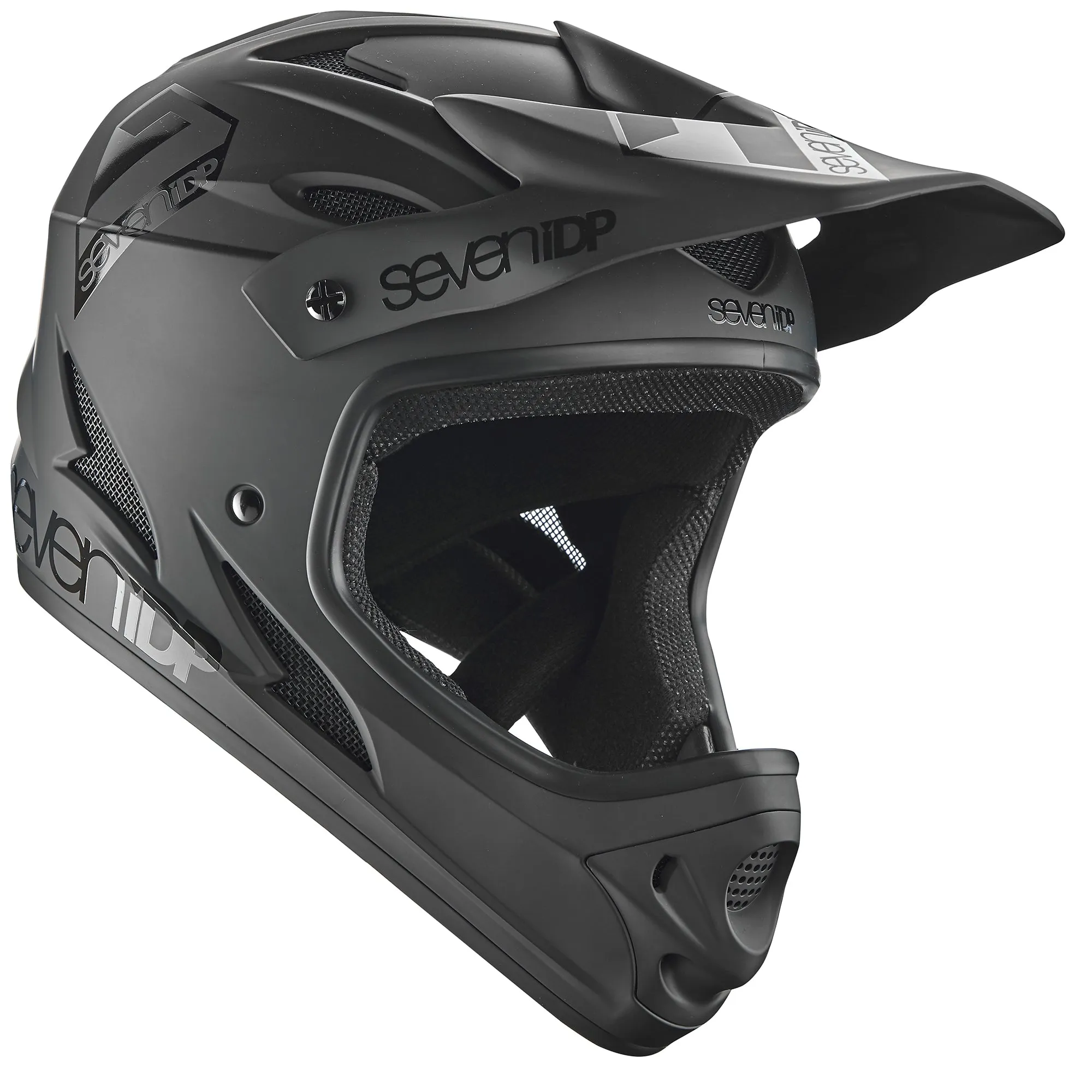 7 iDP M1 Full Face Helmet - Youth - Matt Black-Gloss Black