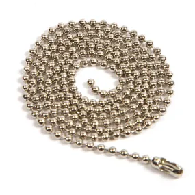 760mm (30 inch) Round 2.4mm Ball Chain with Connector Pack of 50