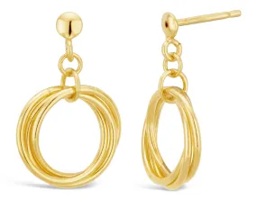 9ct Gold Filled Twist Circle Stud Earrings