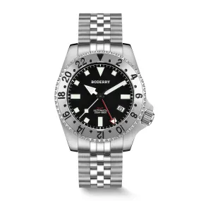 ADMIRAL GMT - 200M Waterproof Titanium Automatic Diver Watch | Black-Ti