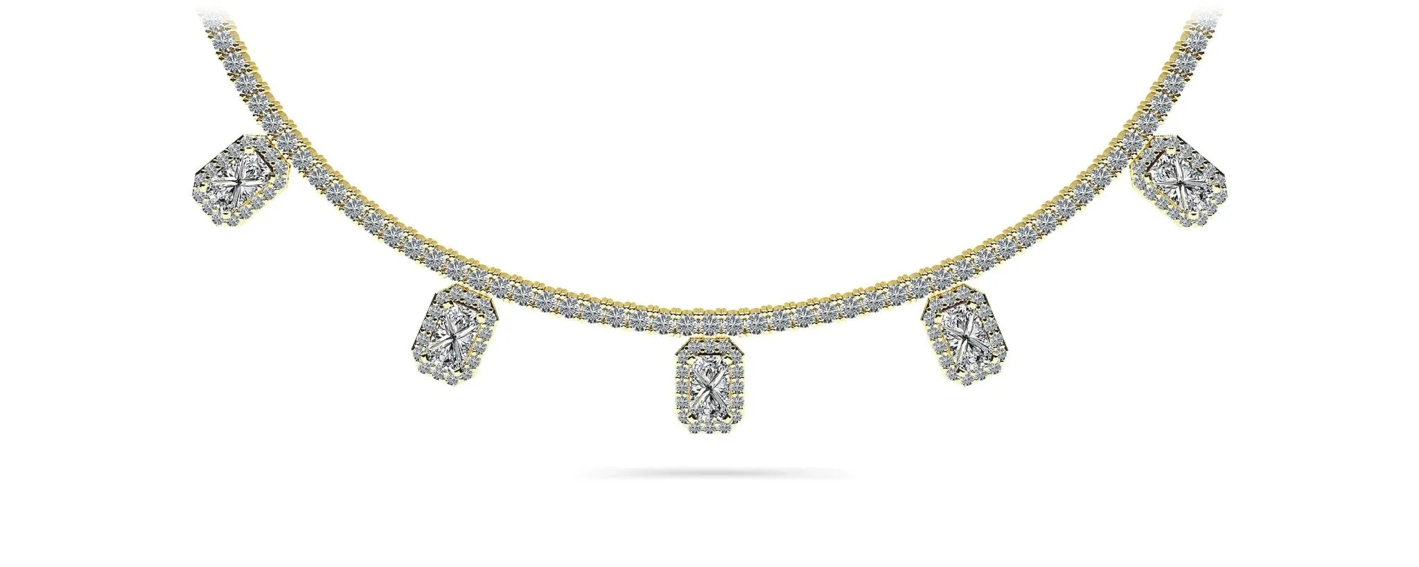 Alluring Diamond Tennis Lab-Grown Diamond Necklace with 8.17 ct.(finished) 5x3mm, 1.1mm, 2.2mm