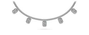 Alluring Diamond Tennis Lab-Grown Diamond Necklace with 8.17 ct.(finished) 5x3mm, 1.1mm, 2.2mm