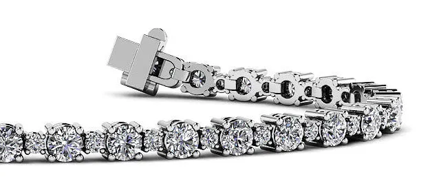 Alternating Diamond  Tennis Bracelet with 3.24 ct.(finished) 1.4mm, 2.6mm