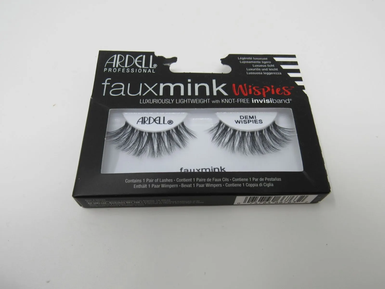 Ardell Professional FauxMink Wispies Black 1 Pair Luxuriously Lightweight Lashes -- New