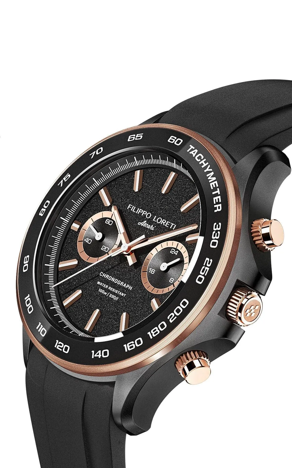 Ascari Black Rose Gold Rubber