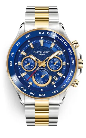 Ascari Monza Two Tone Blue Gold Steel