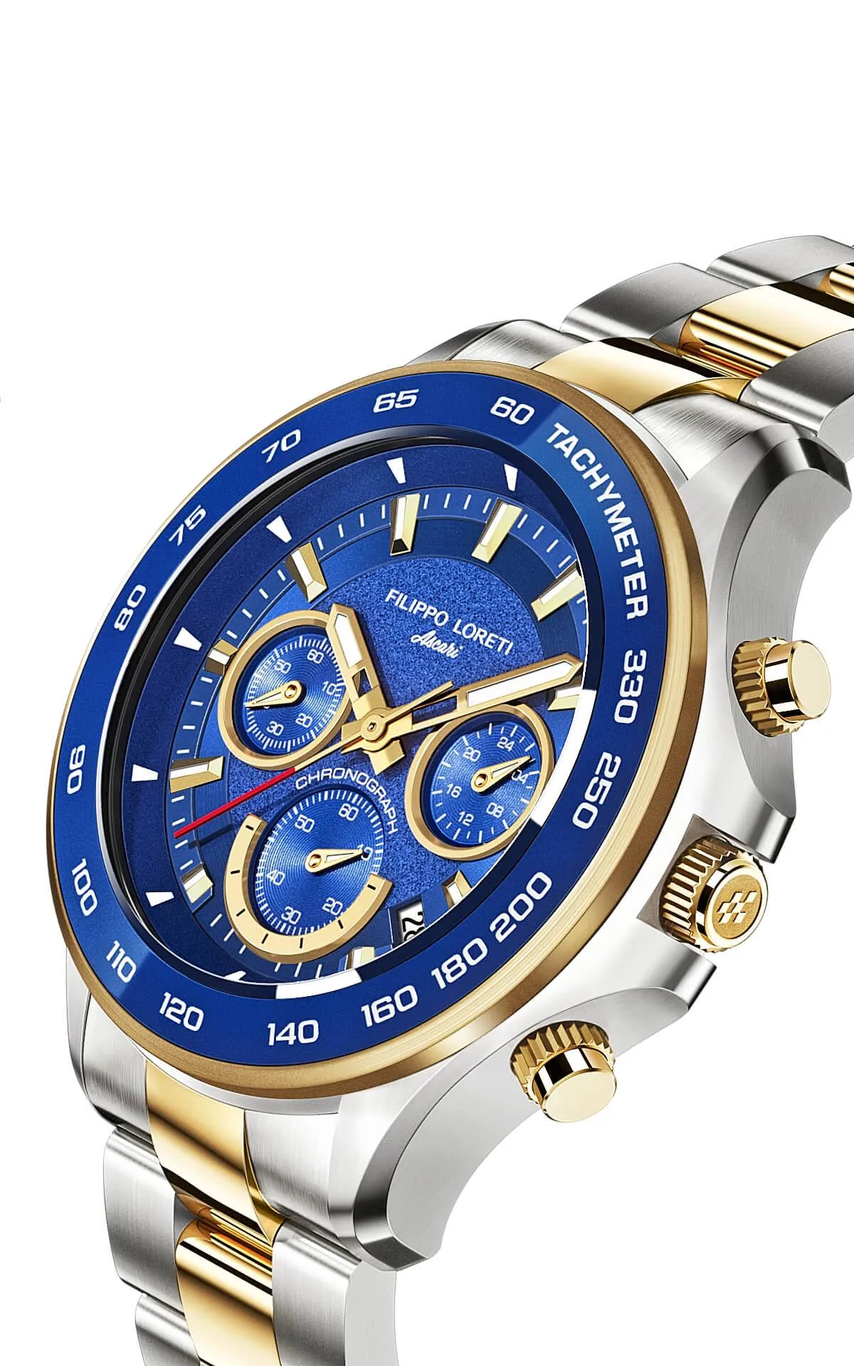 Ascari Monza Two Tone Blue Gold Steel