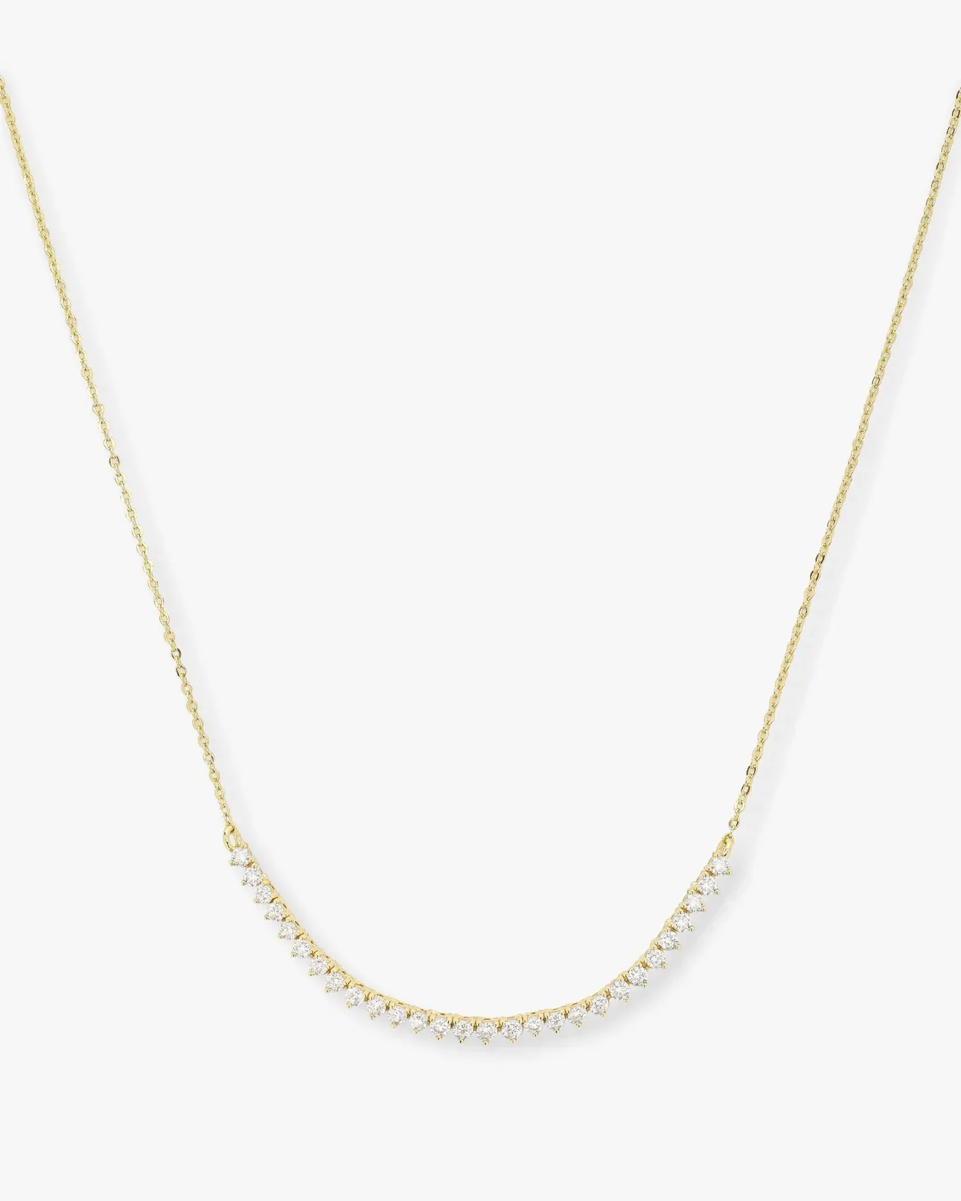 Baby Not Your Basic Tennis Chain Necklace Gold|White Diamondettes