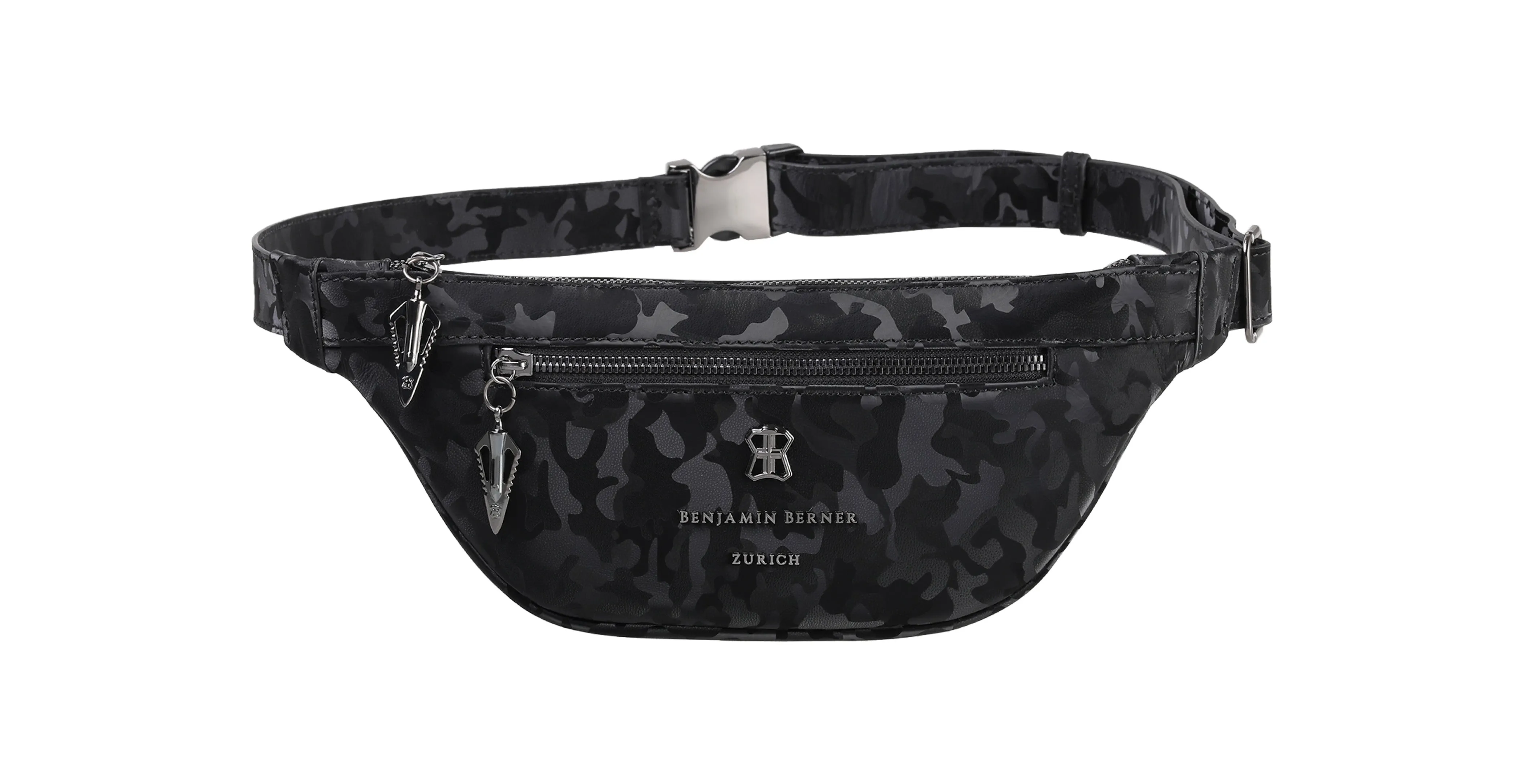 BNJ BUMBAG BLACK REFLECTIVE CAMOUFLAGE CALFSKIN