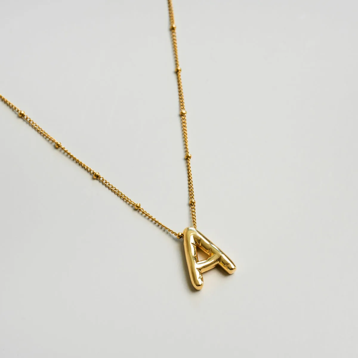 Bubble Initial Necklace - Gold