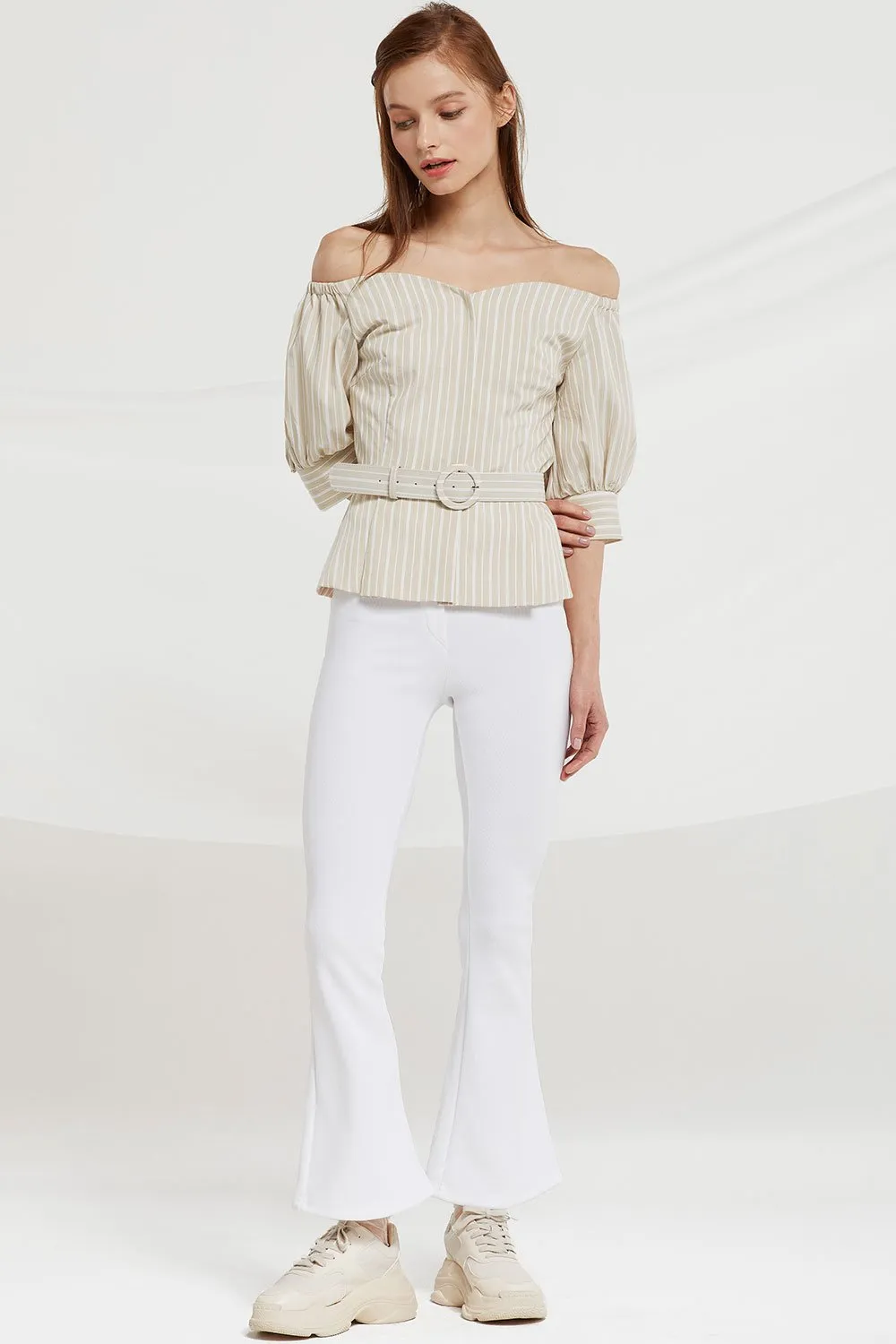 Celeste Belted Off Shoulder Top