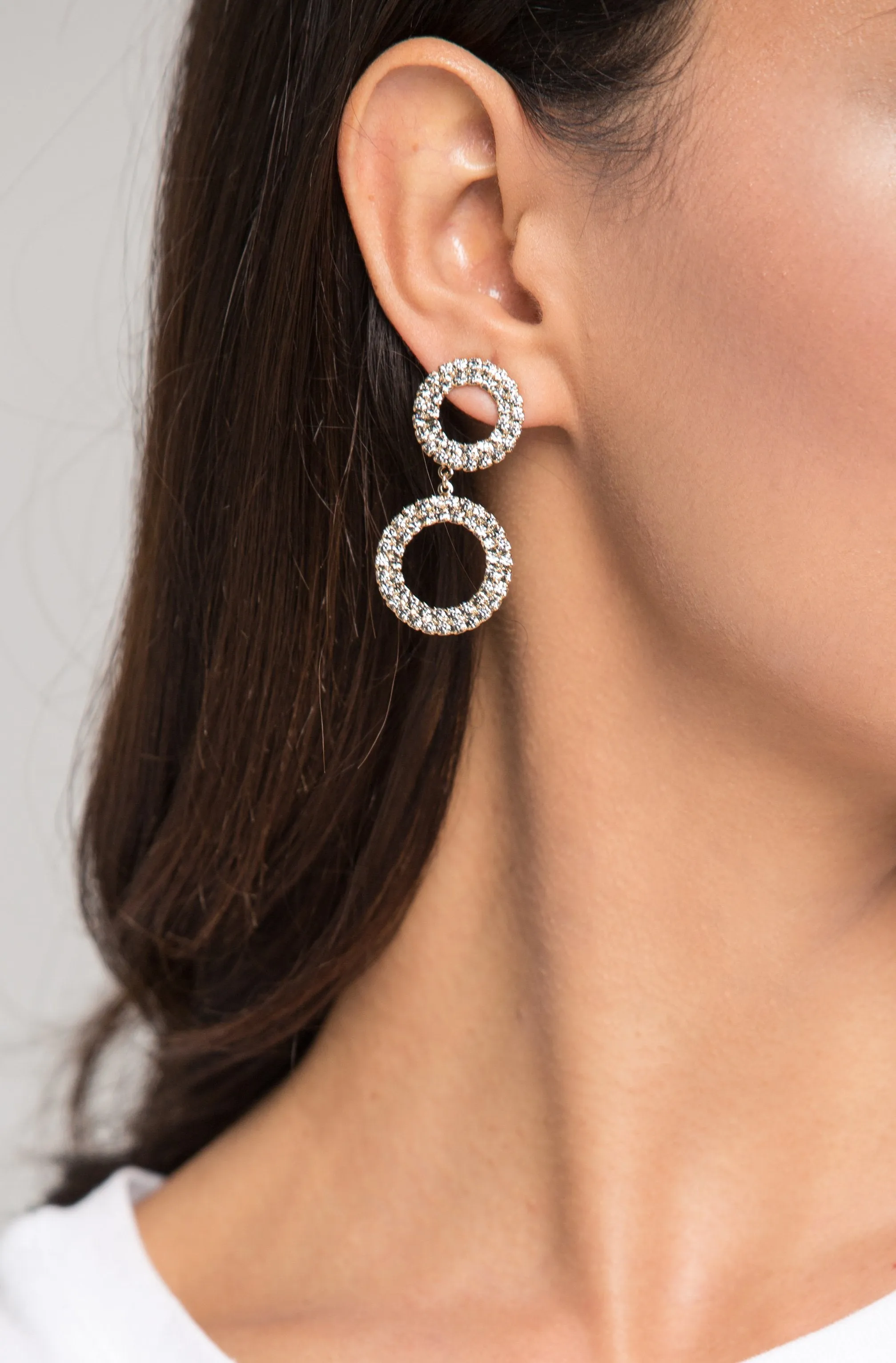 Circle Studded Drop Earrings