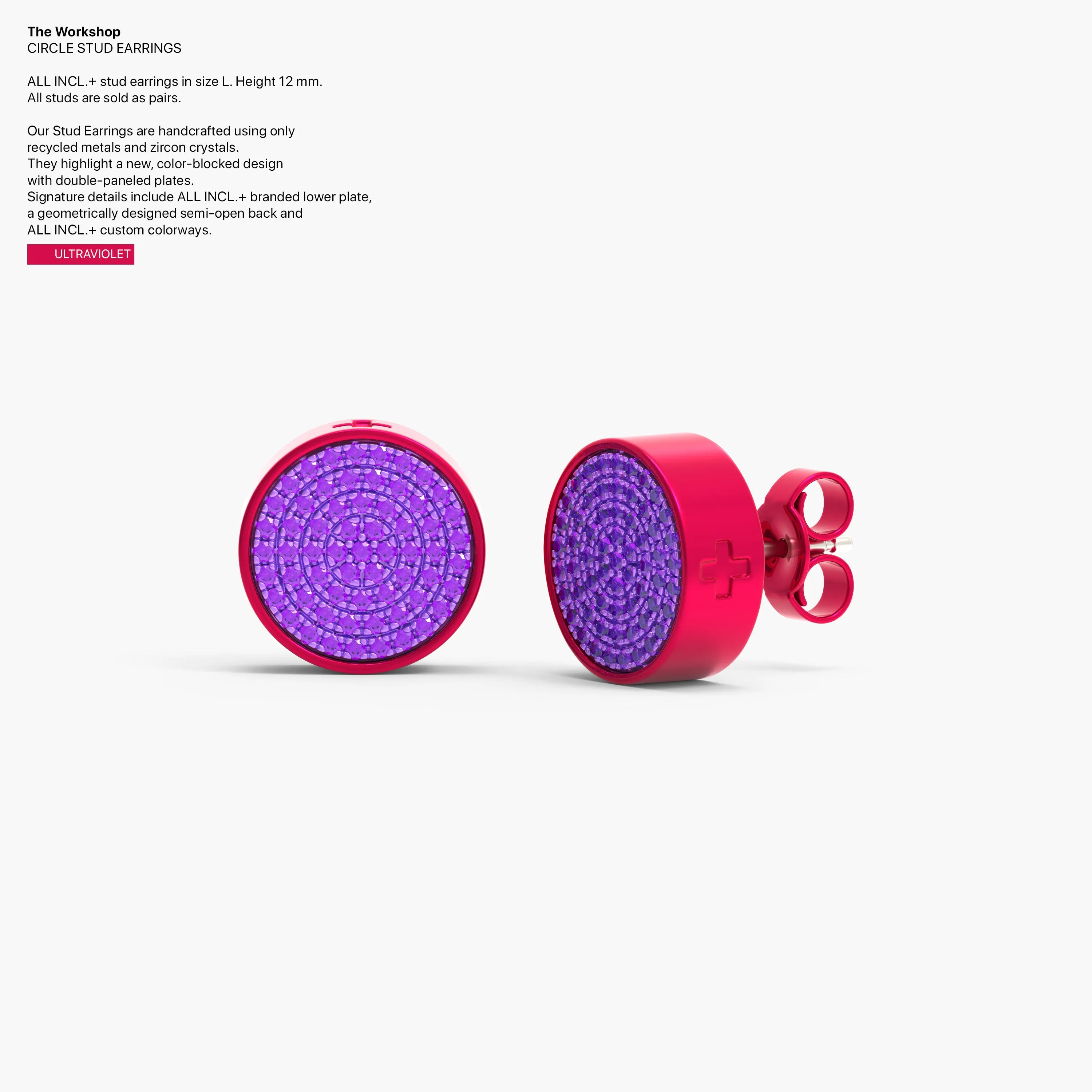 Circle Studs Earrings in Ultraviolet