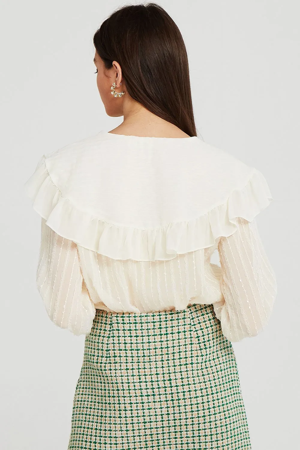 Claire Ruffled Puritan Collar Blouse