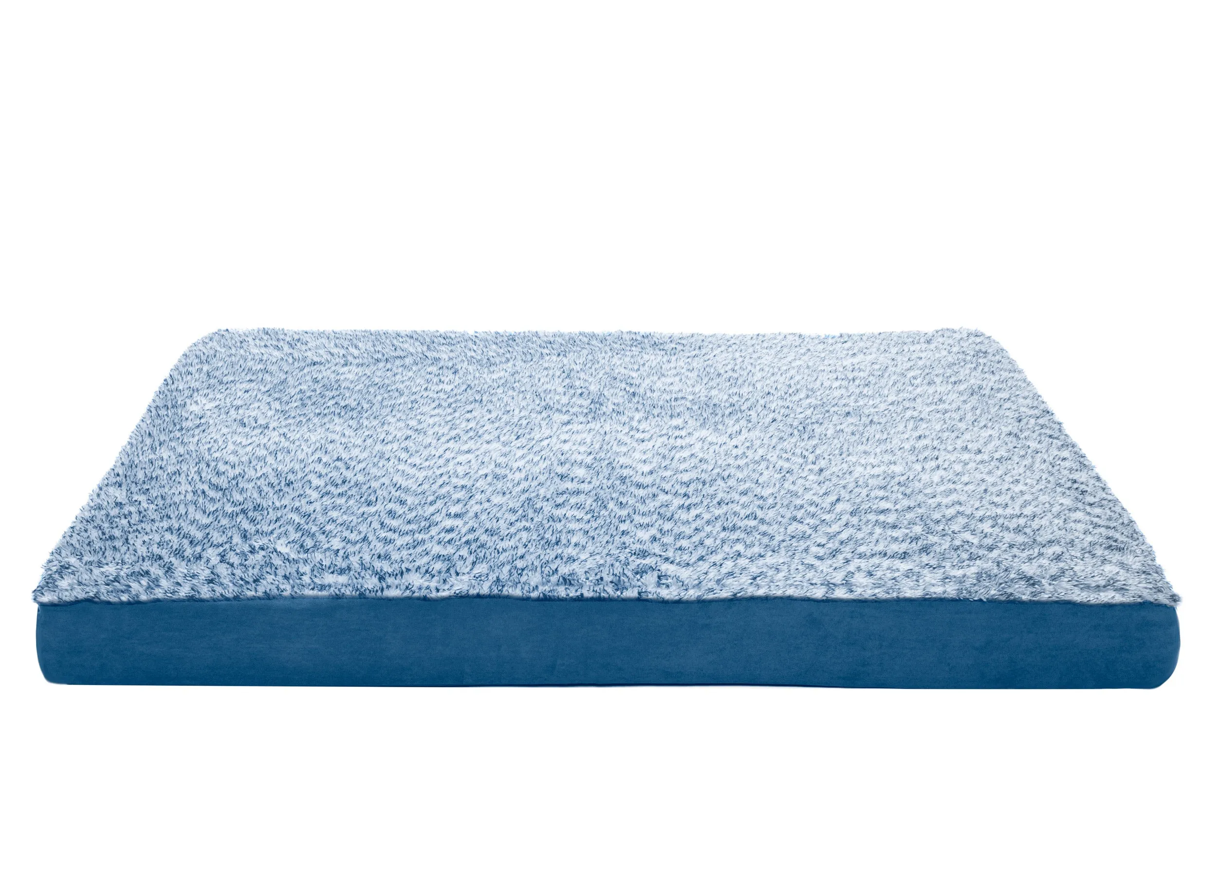 Deluxe Mattress Dog Bed - Two-Tone Faux Fur & Suede