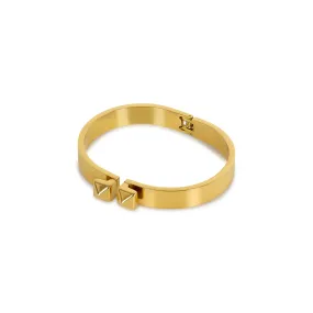 Double Stud Bangle - Gold