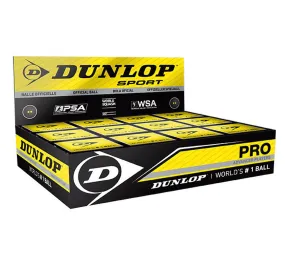 Dunlop Pro Double Dot Rubber Squash Ball, Pack of 12 (Black)