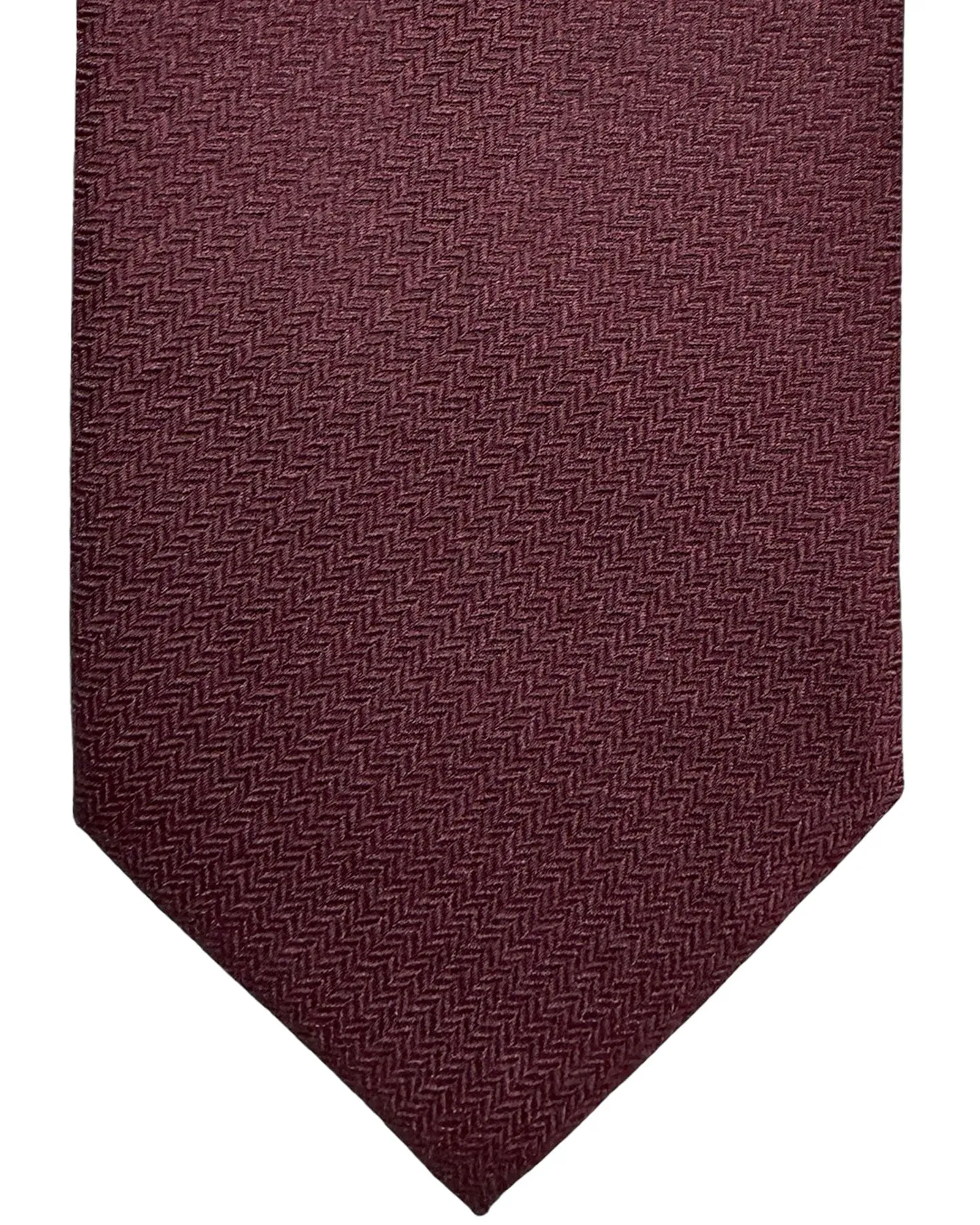 Ermenegildo Zegna Tie Maroon Herringbone