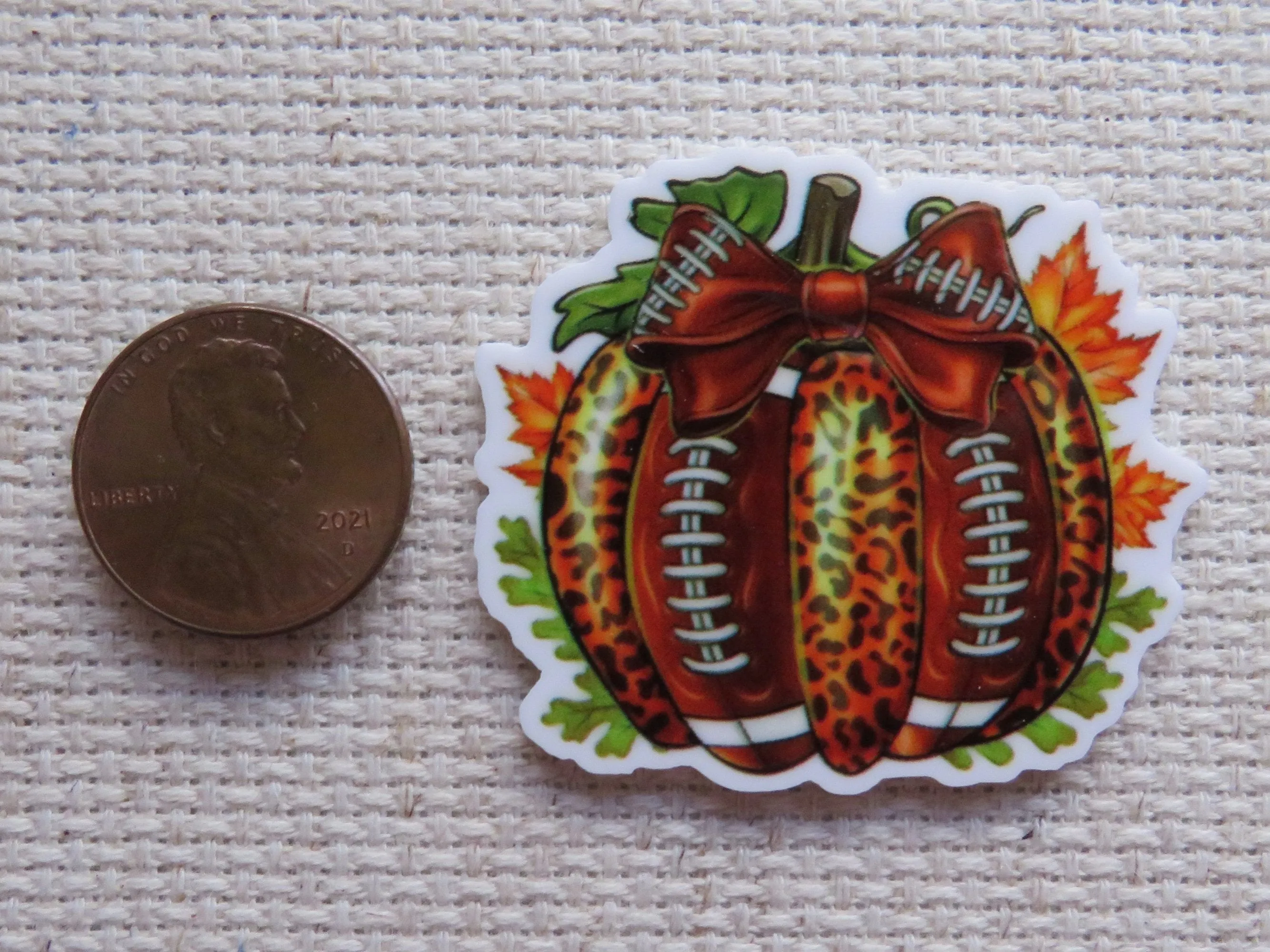 Football Pumpkin Needle Minder, Cover Minder, Magnet