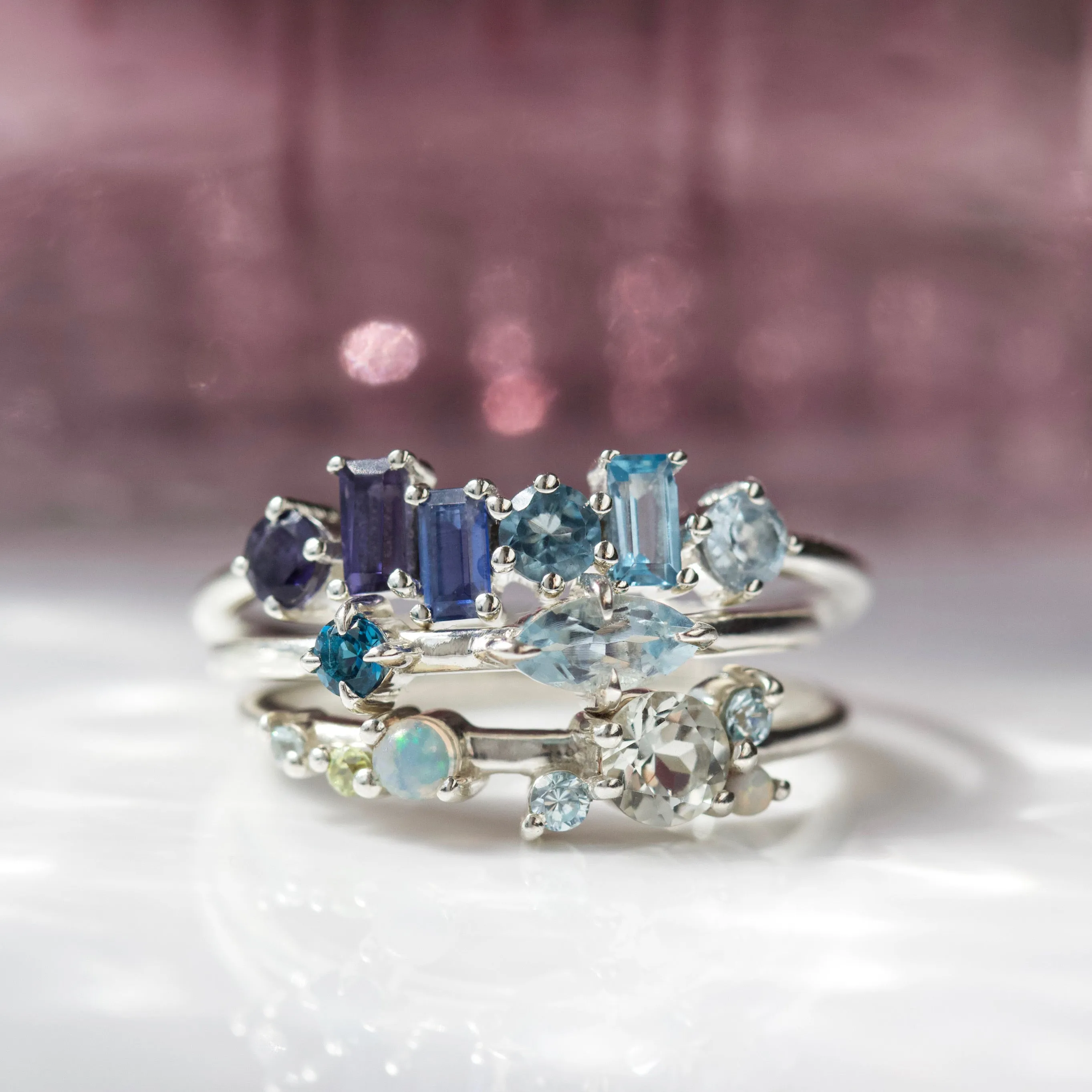 Garden Party Blue Topaz Ombre Ring