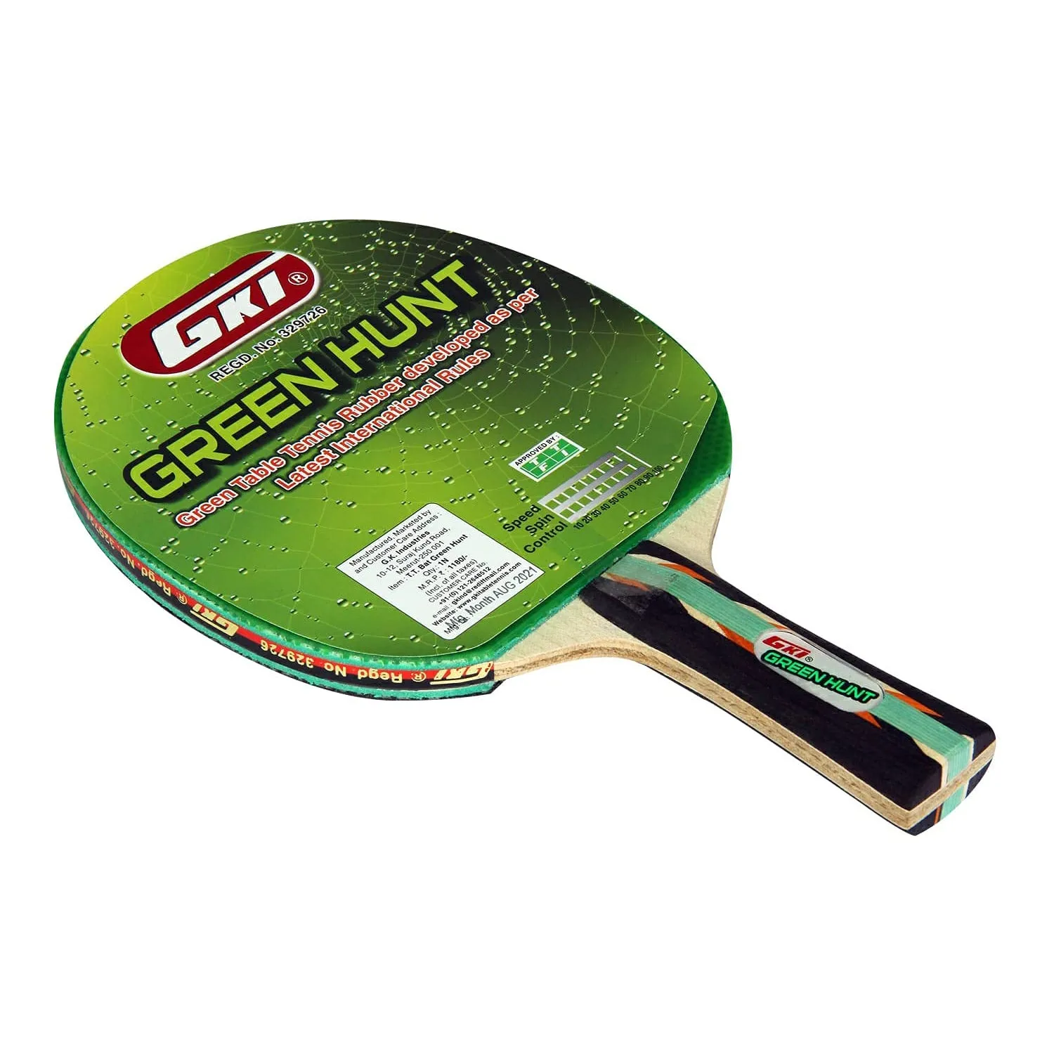 GKI Green Hunt Table Tennis Bat