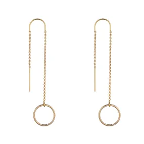 Gold Filled Circle Threader Earrings