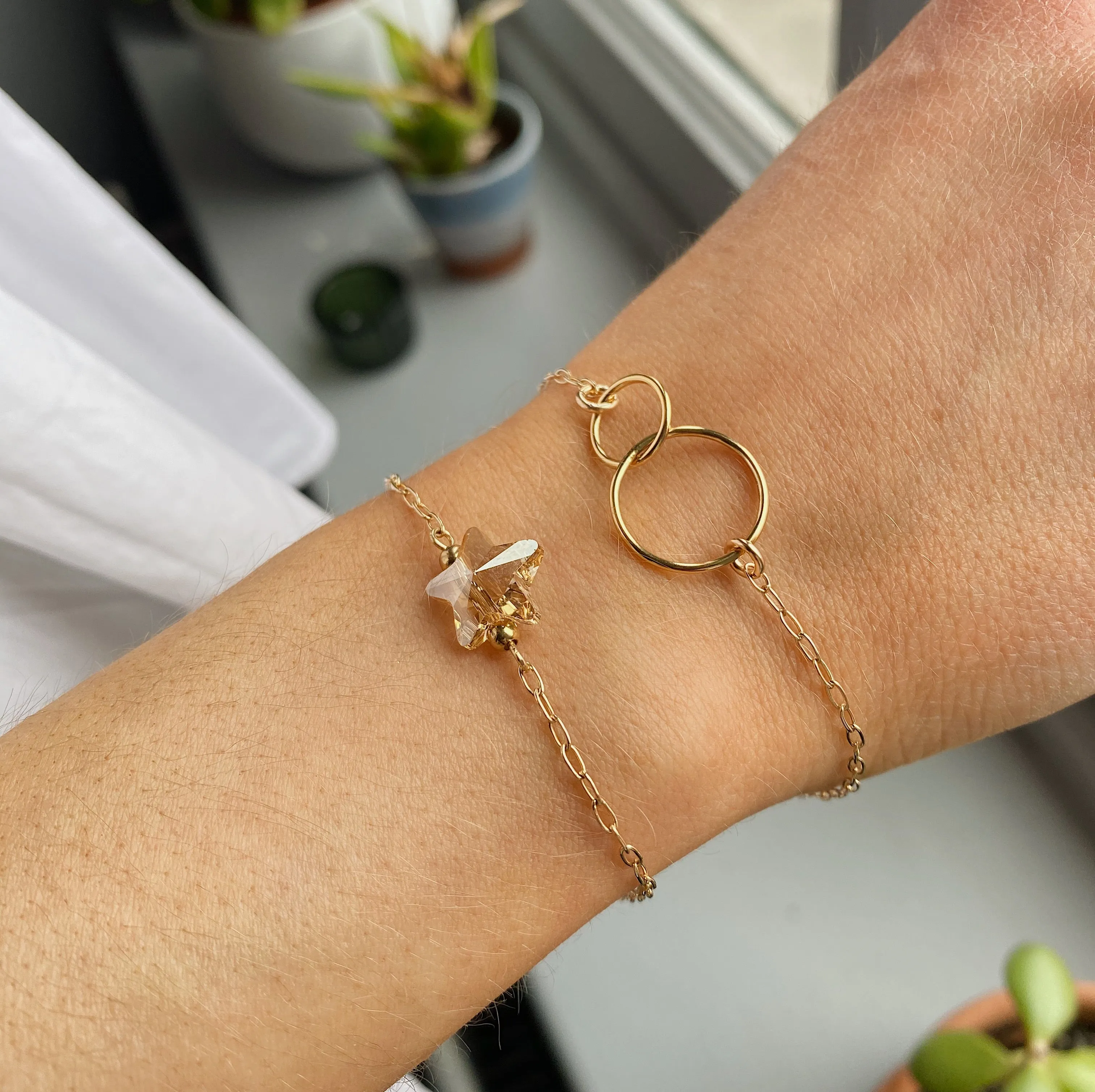 Gold Filled Double Circle Bracelet