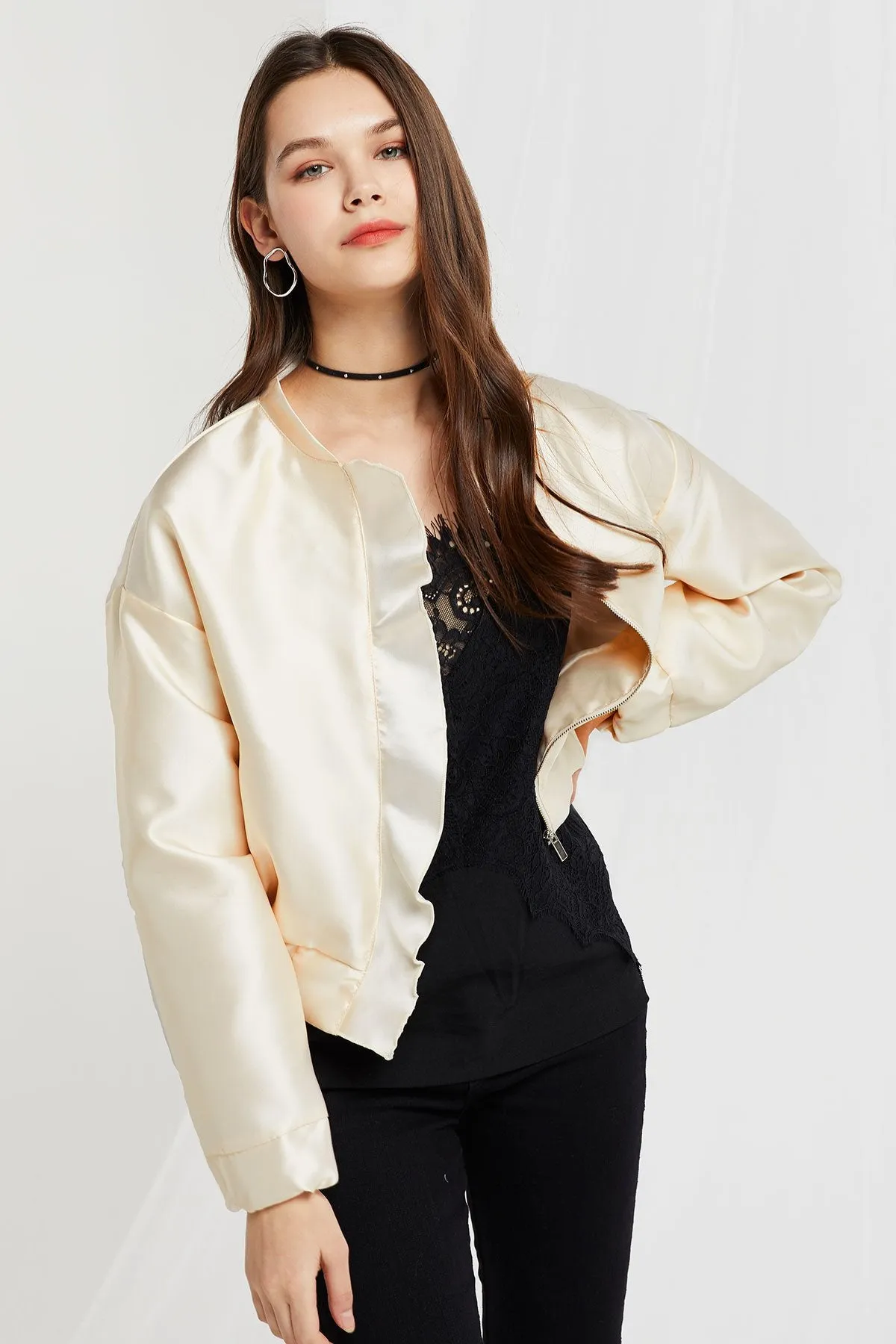 Laily Frill Bomber Jacket