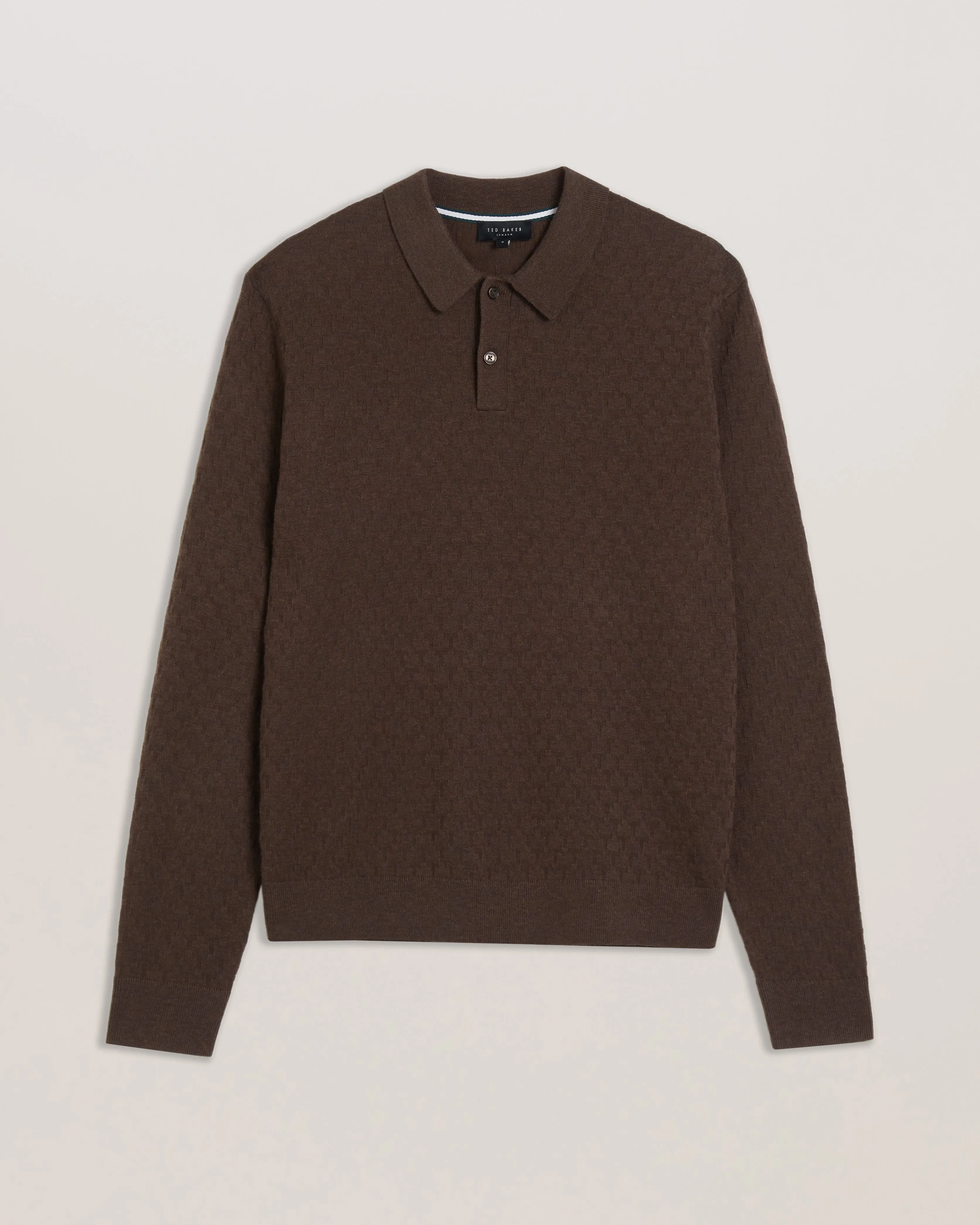 Morar Ls T Stitch Knitted Polo Dk-Brown