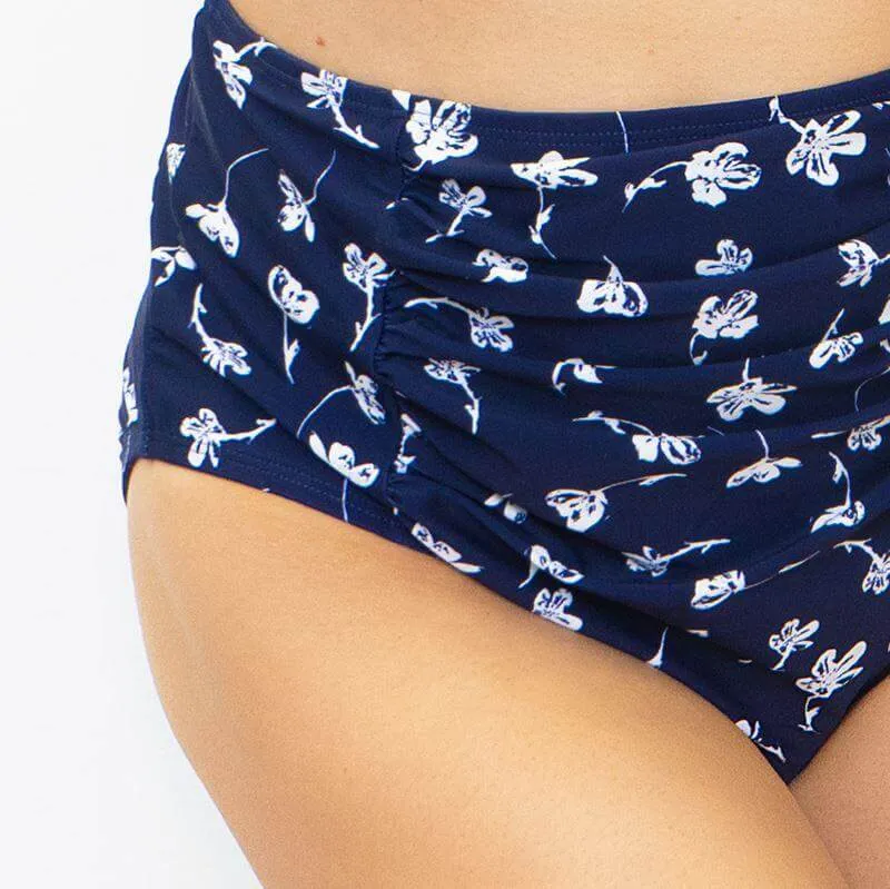 Phase Eight Navy Floral Print High Waist Bikini Bottom