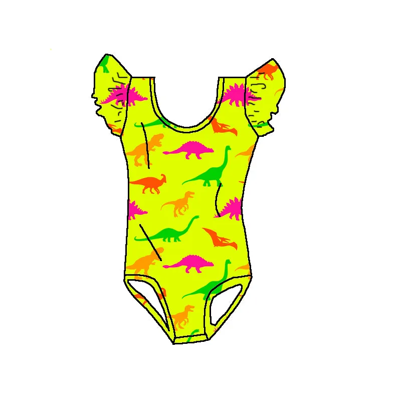 Safe Swim Neon Dino ONE piece swimsuit