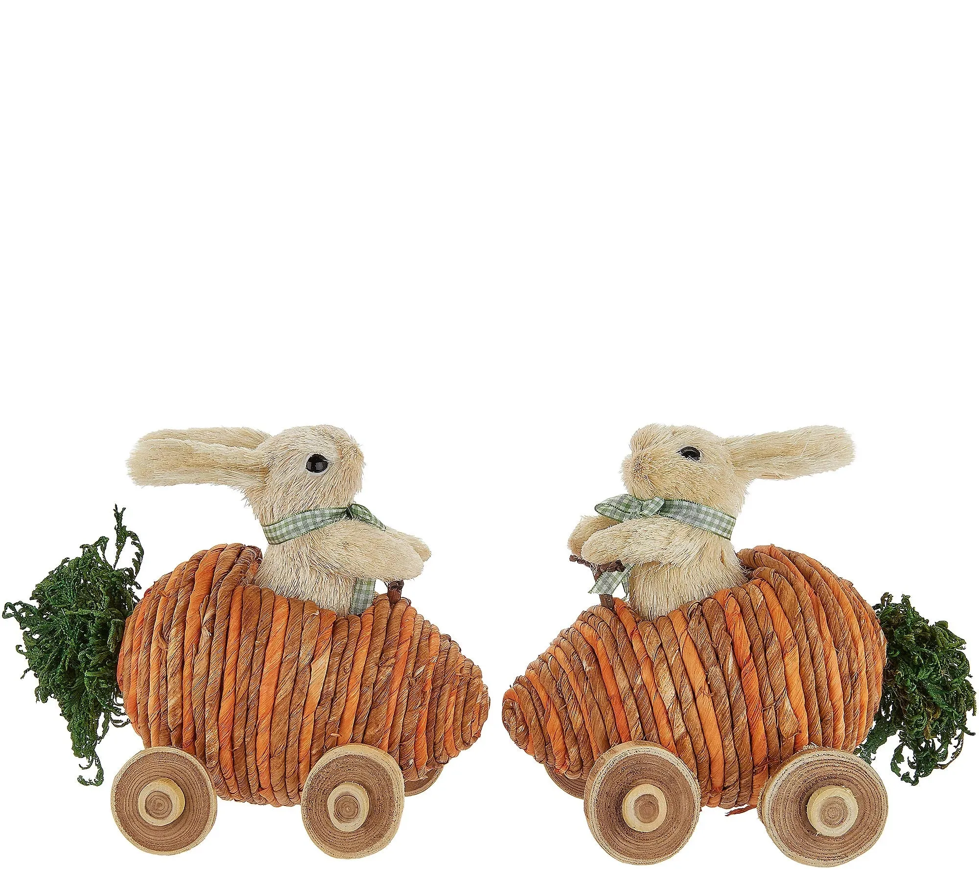 Set of 2 Bunnies Driving Veggie Cars by Valerie