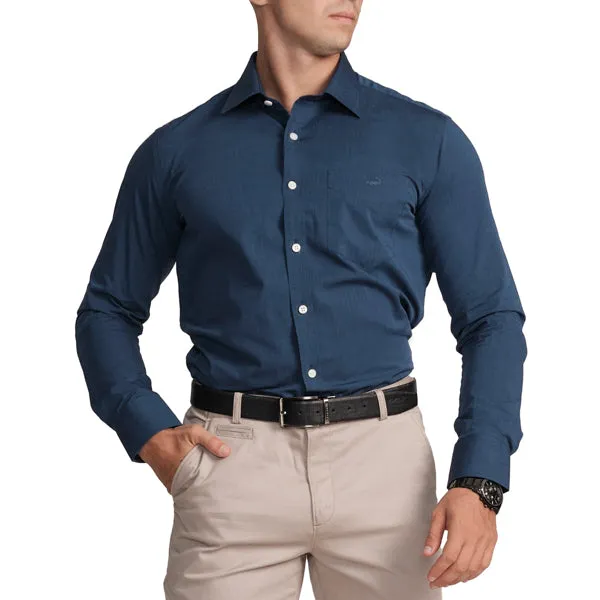 Slim Fit Full Sleeve Formal Core Shirt -Navy