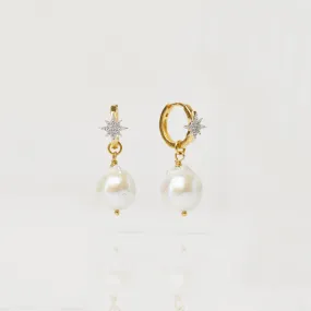 Starburst Baroque Pearl Drop Earrings