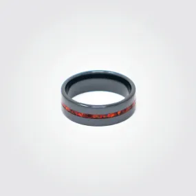 T2T Thin RED Line Ring – (8mm Black Ceramic) - SEE SIZING NOTE