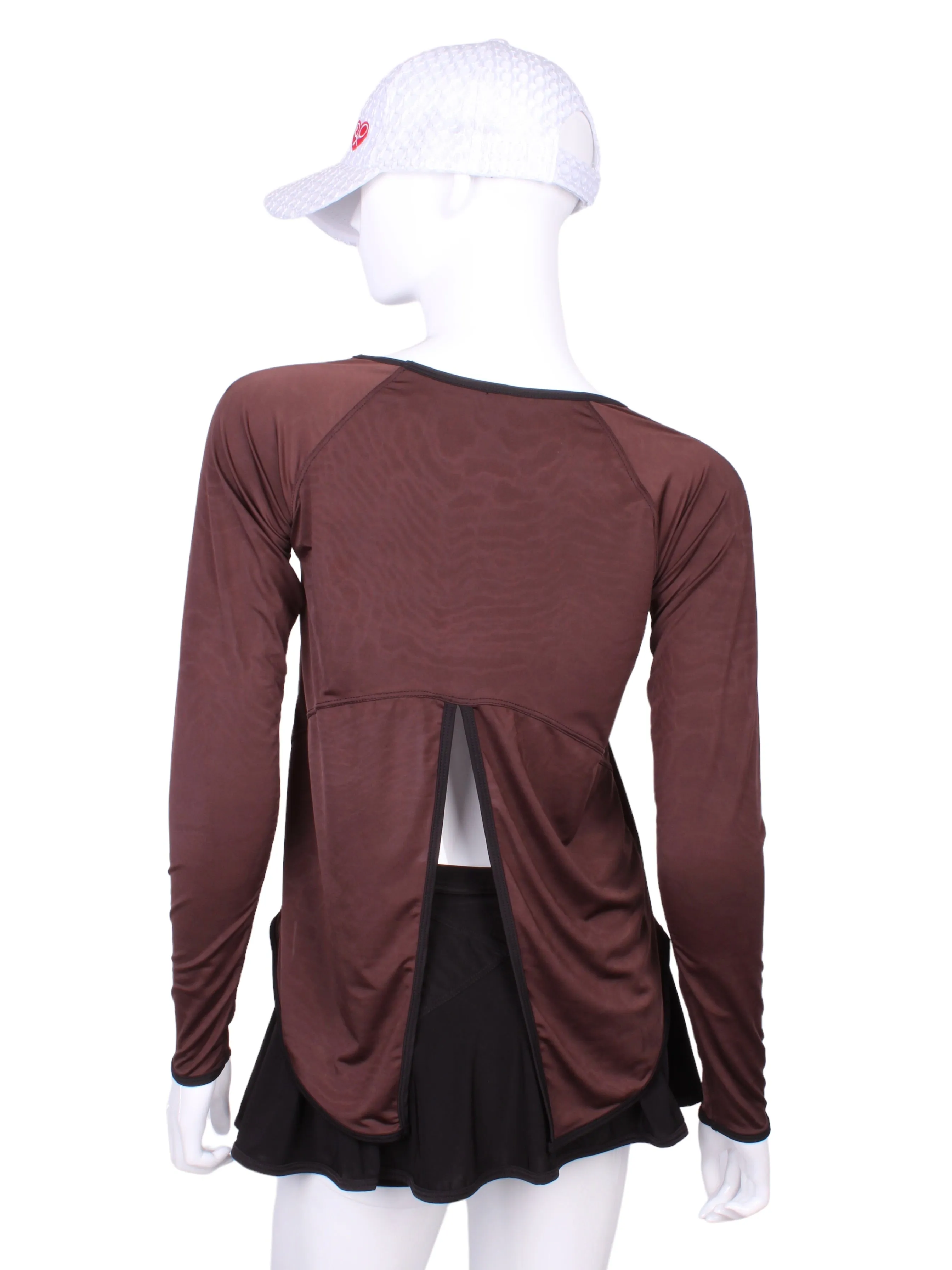 Tie Back Tee Long Sleeve Brown