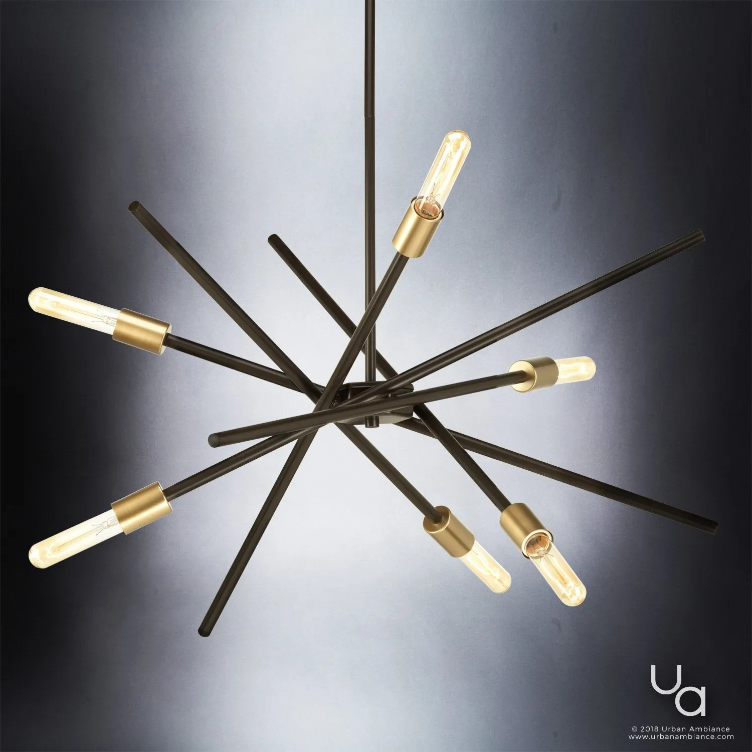 UHP2072 Modern Industrial Chandelier, 10-1/2"H x 22-5/8"W, Olde Bronze Finish, Miami Collection