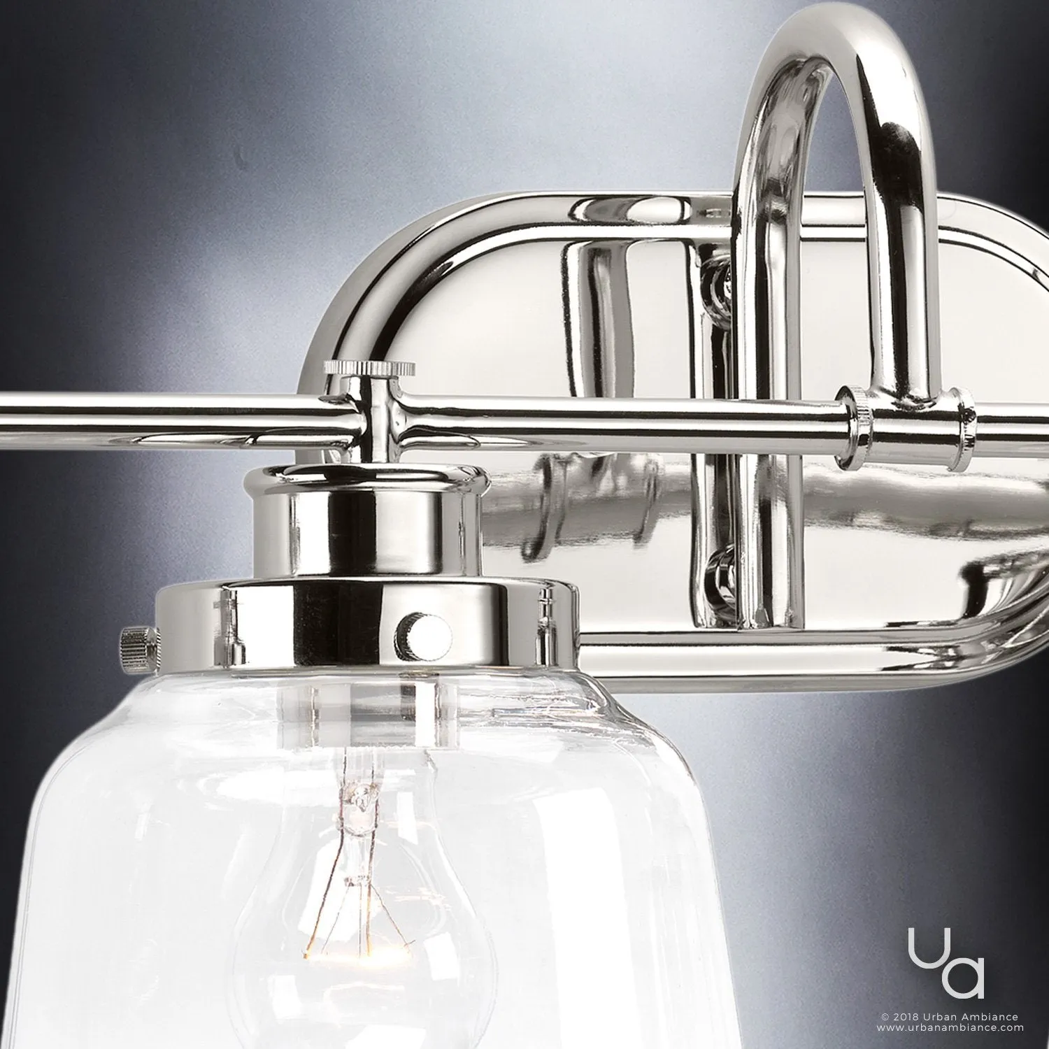 UHP2540 Luxe Industrial Chic Bathroom Vanity Light, 11.25"H x 35.75"W, Polished Nickel Finish, Nottingham Collection