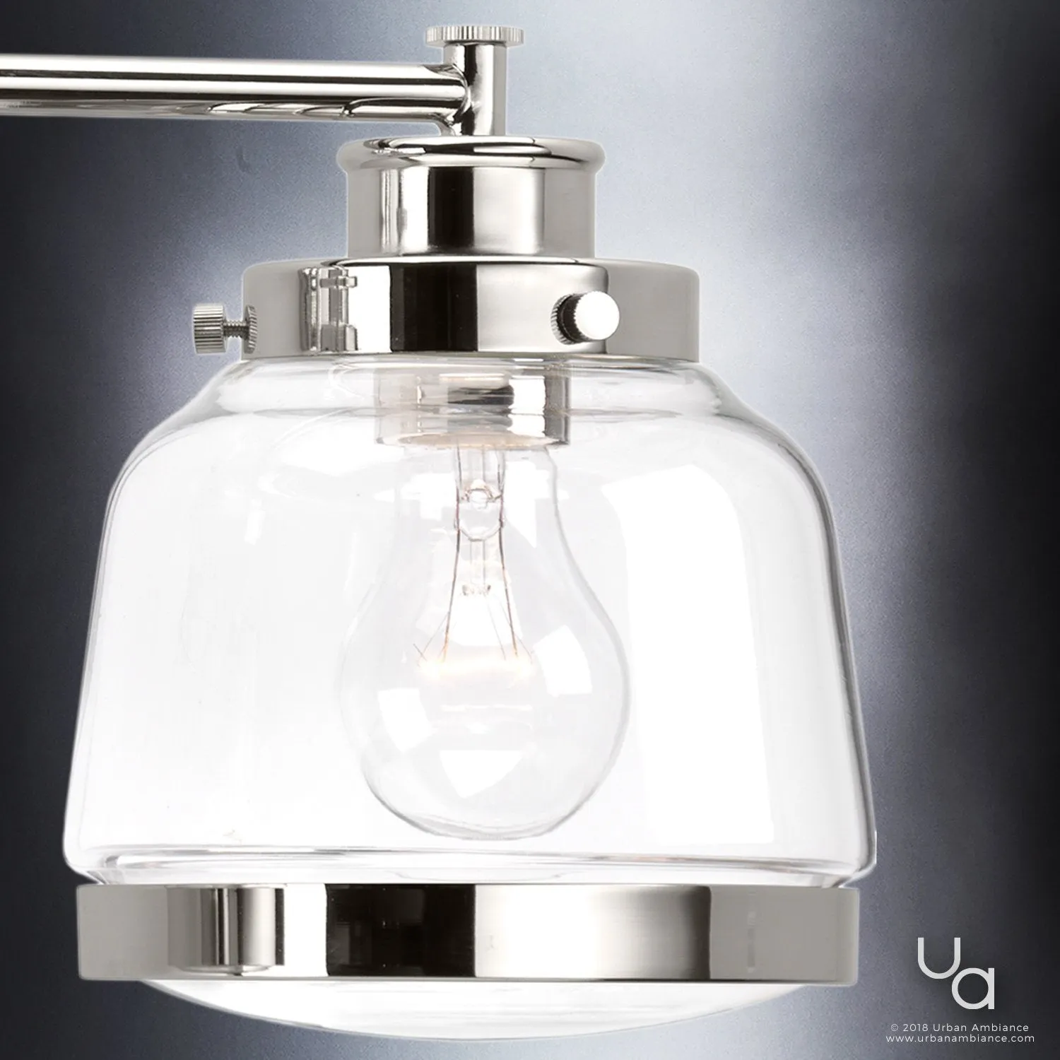 UHP2540 Luxe Industrial Chic Bathroom Vanity Light, 11.25"H x 35.75"W, Polished Nickel Finish, Nottingham Collection